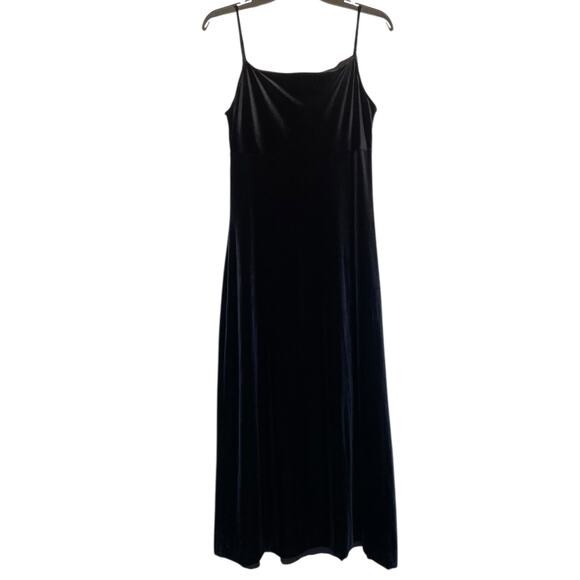 90's Style Black Velvet Midi Dress - Picture 5 of 5